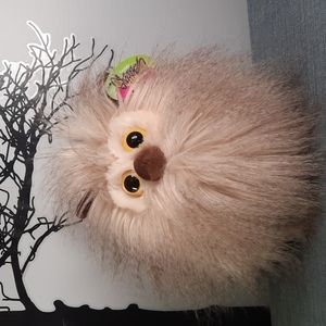 Owl Stuffed Animal Toy Plush Shaggimal Tan Fluffy Fat Cute